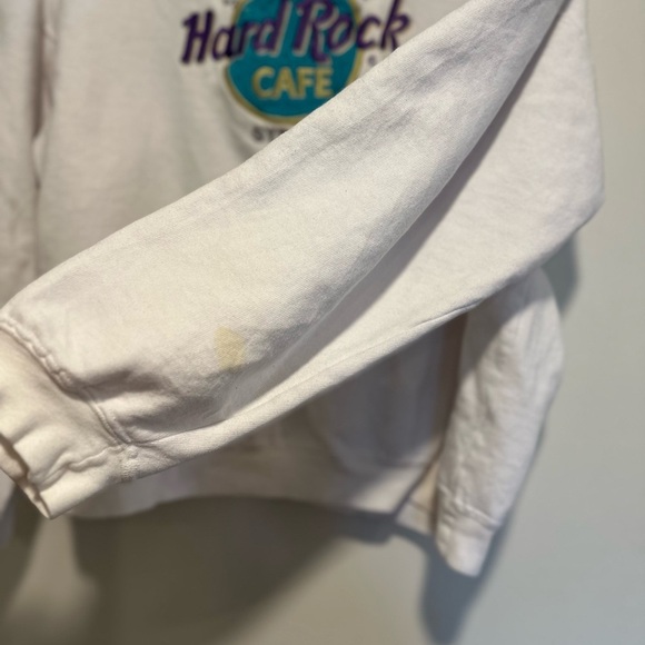 Vintage 90s Hard Rock Cafe Sz: L Sydney Australia White Crewneck Sweatshirt. - Picture 9 of 14